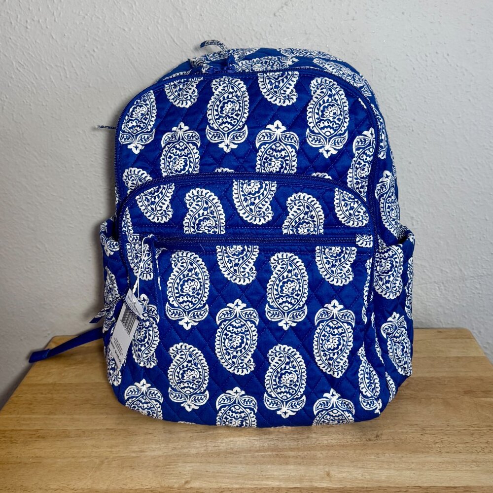Vera Bradley Bancroft Backpack in Iconic Paisley Deep Ultramarine NWT